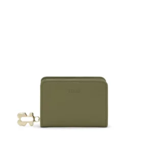 cartera pequeña tous piel fold verde | carteras tous online