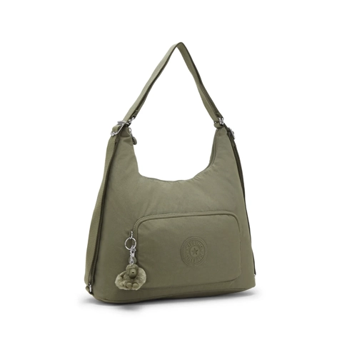 bolso mochila kipling yenna verde lateral | bolsos mochila kipling para viajar
