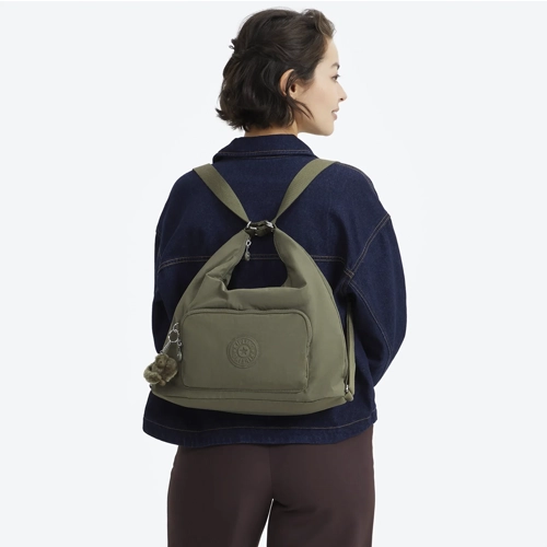 bolso mochila kipling yenna verde modelo | bolsos mochila kipling para viajar