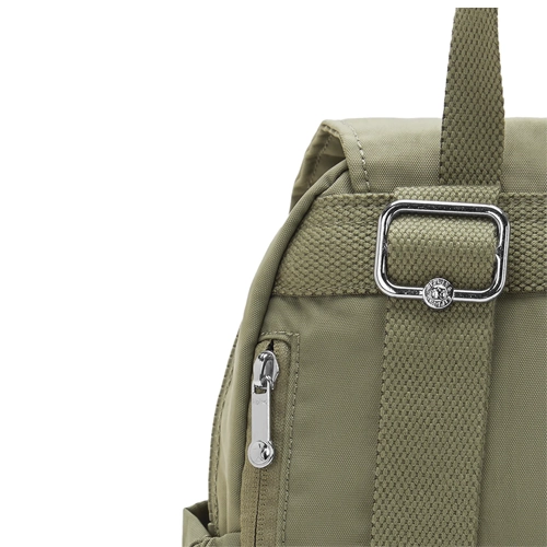 mochila kipling city pocket s verde detalle | mochilas kipling online