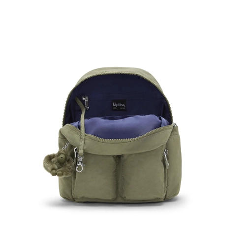 mochila kipling city pocket s verde interior | mochilas kipling online
