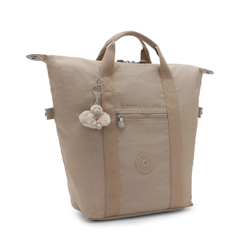 mochila kipling new art taupe lateral | mochilas kipling online